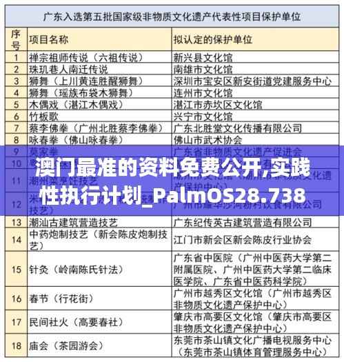 澳门最准的资料免费公开,实践性执行计划_PalmOS28.738-6