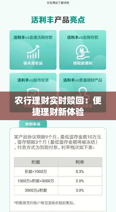 农行理财实时赎回:便捷理财新体验