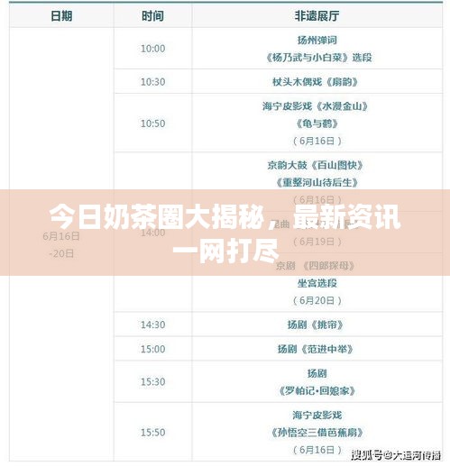 今日奶茶圈大揭秘,最新资讯一网打尽